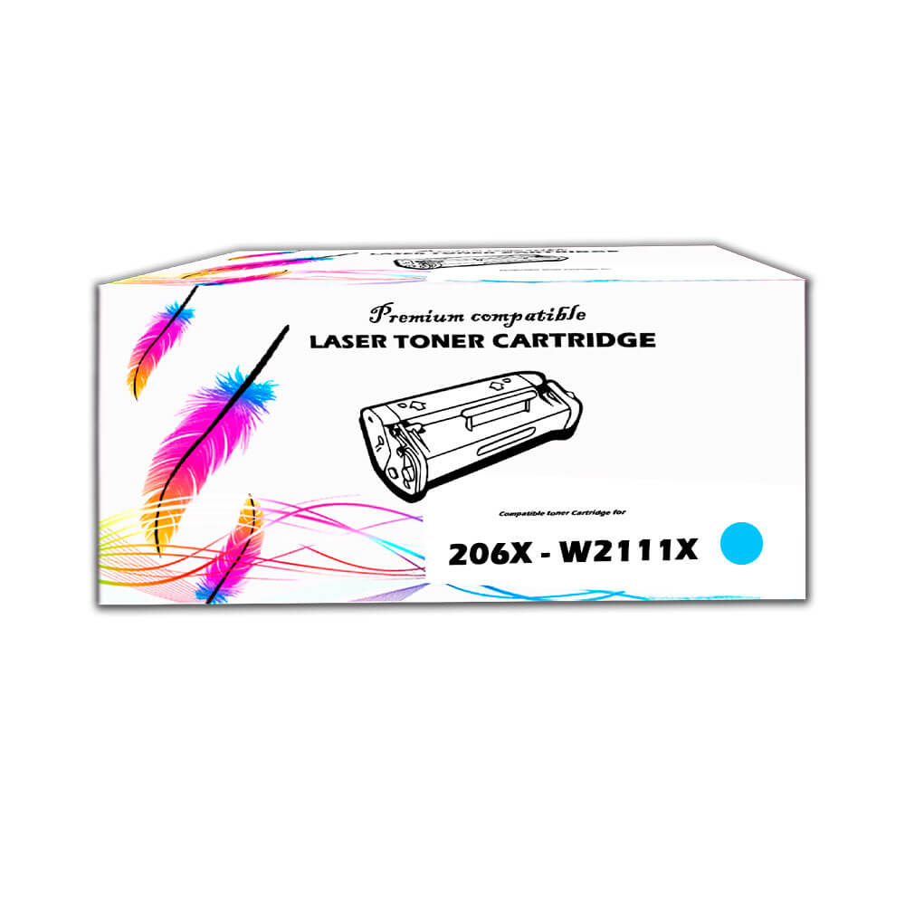 Toner HP 206X W2111X Cyan 2,450 Pág MFP M283, M255 Compatible