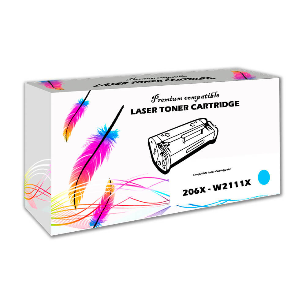 Toner HP 206X W2111X Cyan 2,450 Pág MFP M283, M255 Compatible