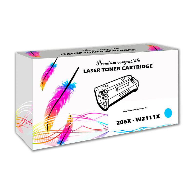 Toner HP 206X W2111X Cyan 2,450 Pág MFP M283, M255 Compatible