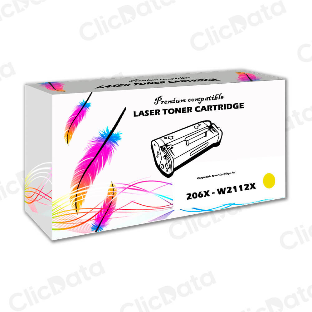 Toner HP 206X W2112X Yellow 2,450 Pág MFP M283, M255 Compatible