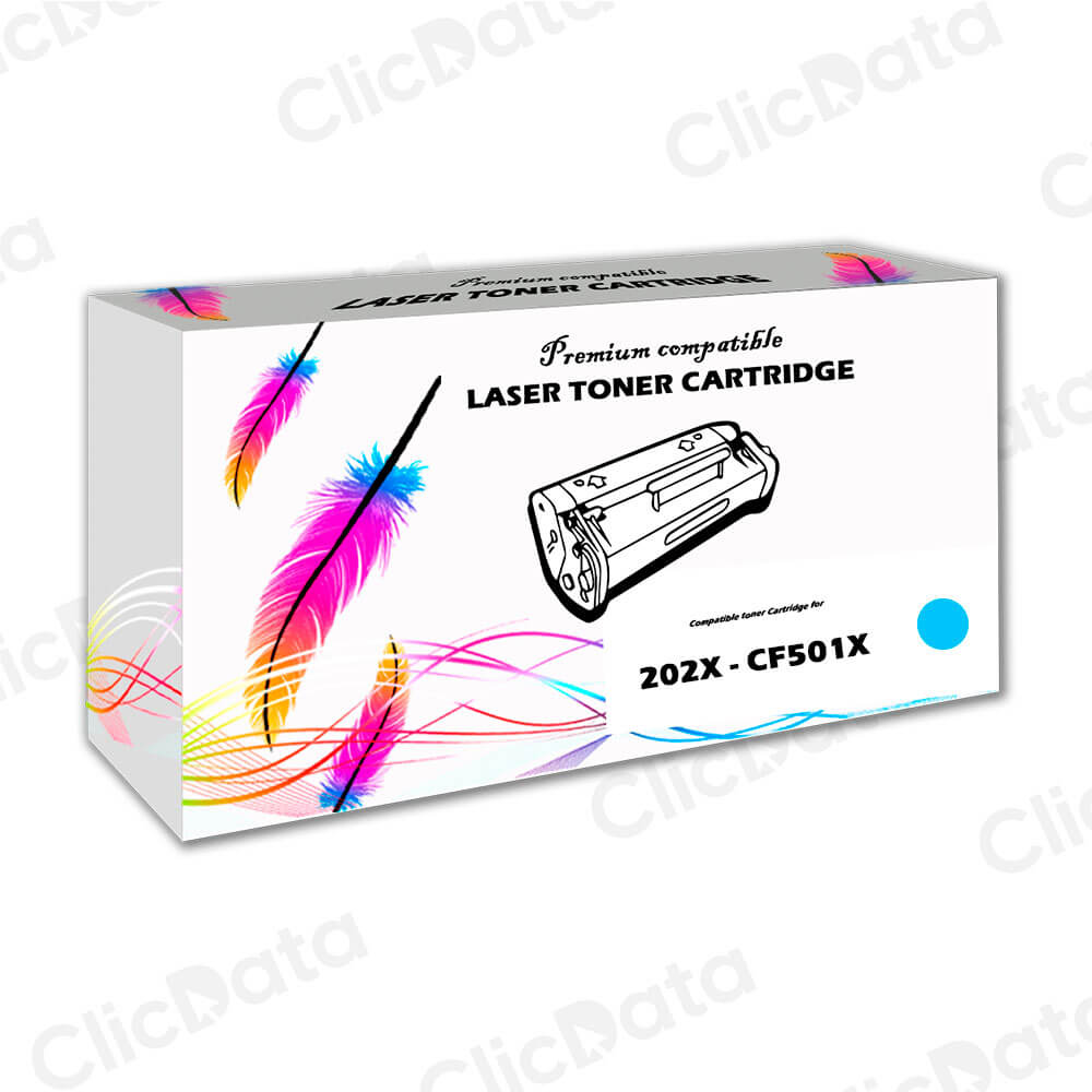 Toner HP 202X Cyan CF501X 2,500 Pág M281cdw, M254dn Compatible