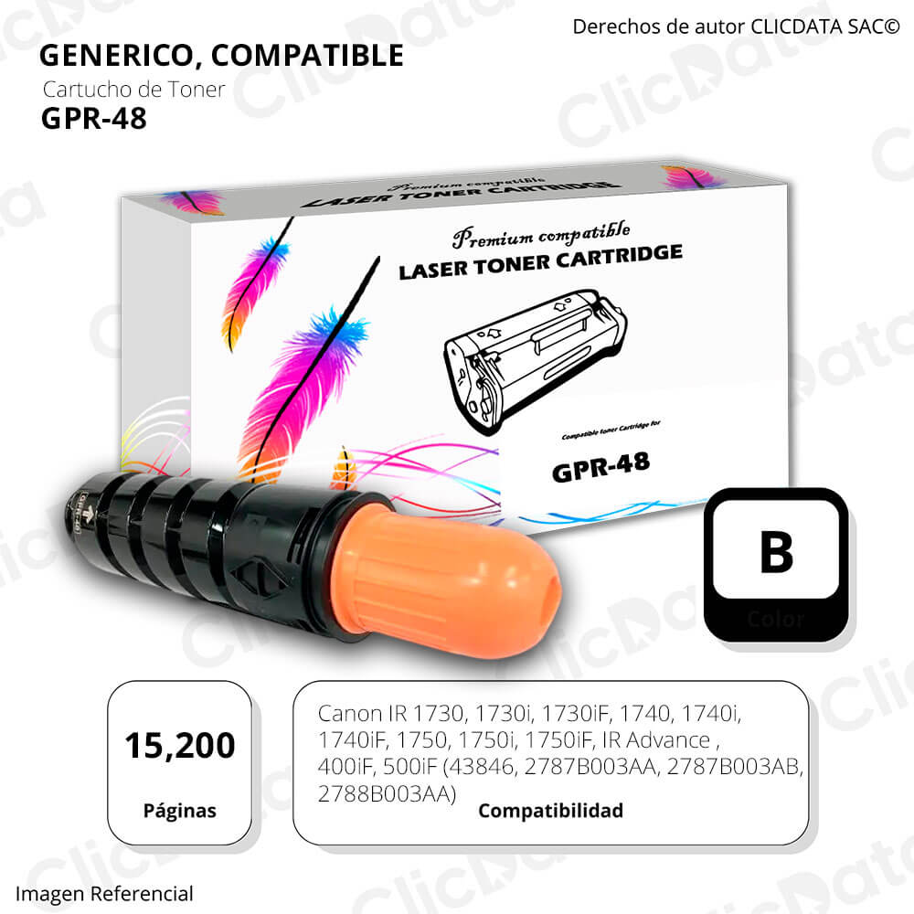Toner Canon GPR 48 Negro 15,200 Pág. 1740i, 1750iF Compatible