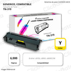 Toner Brother TN 319 Yellow 6,000 Pág. L8350, L8600cdw Compatible
