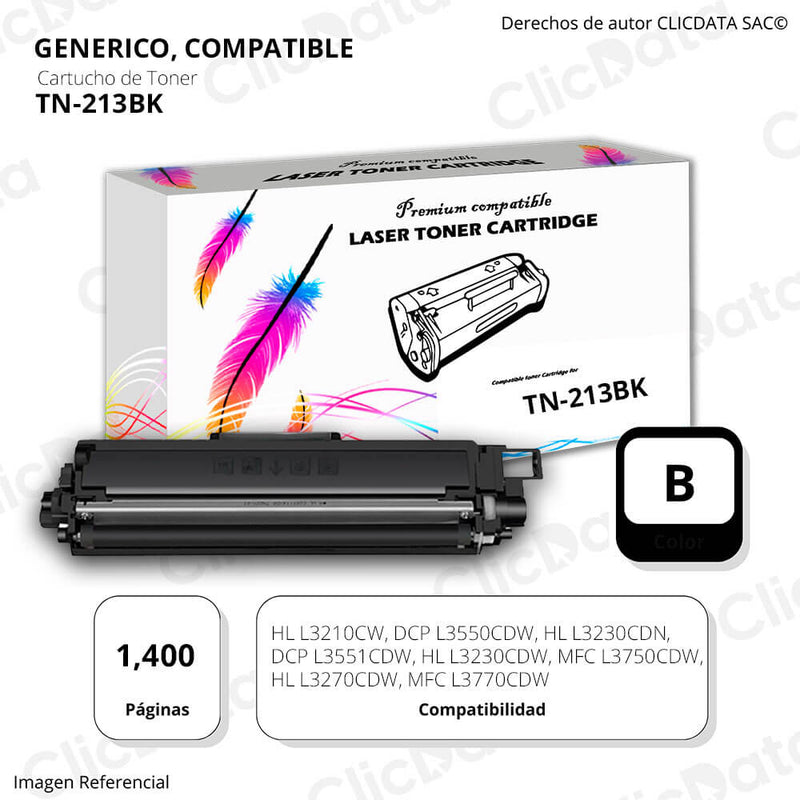 Toner Brother TN 213 Negro 1,400 Pág. HLL3210, L3550 Compatible