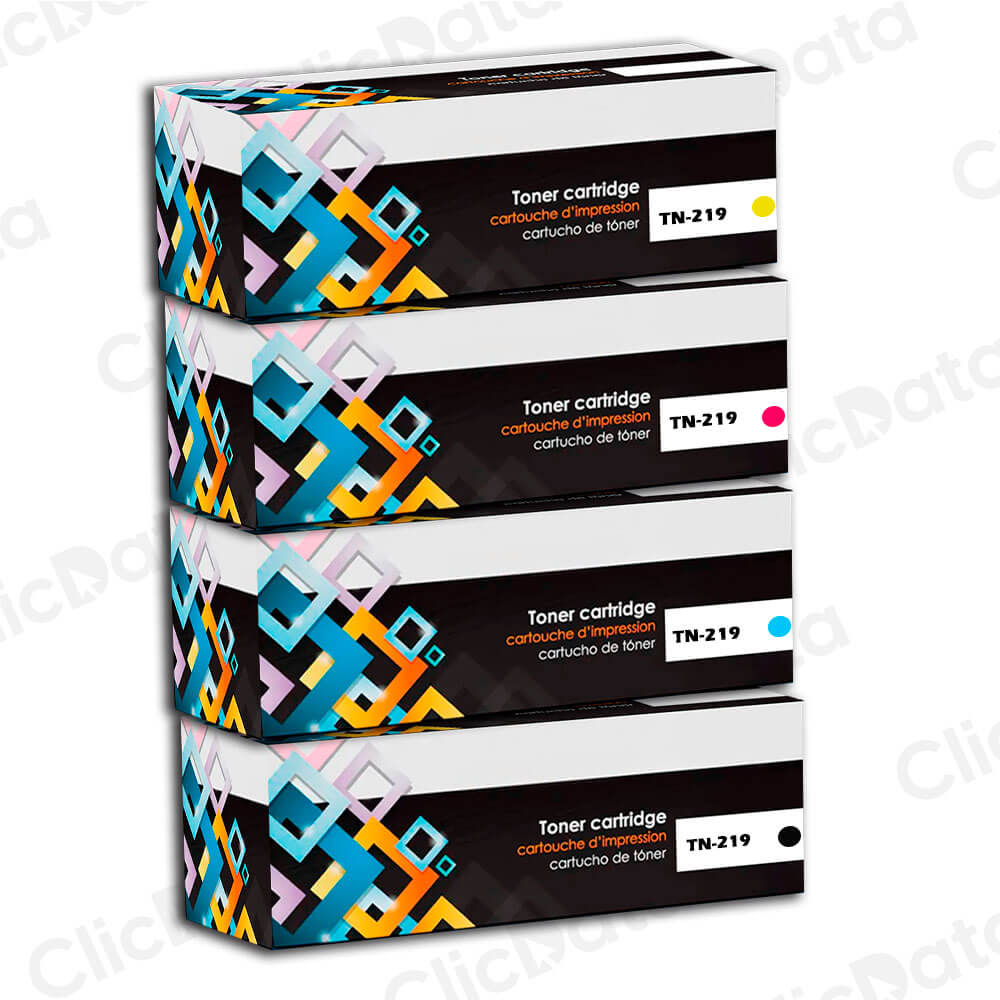 Juego de Toners Brother TN-219 CYMK L3280cdw, L3760cdw Compatible