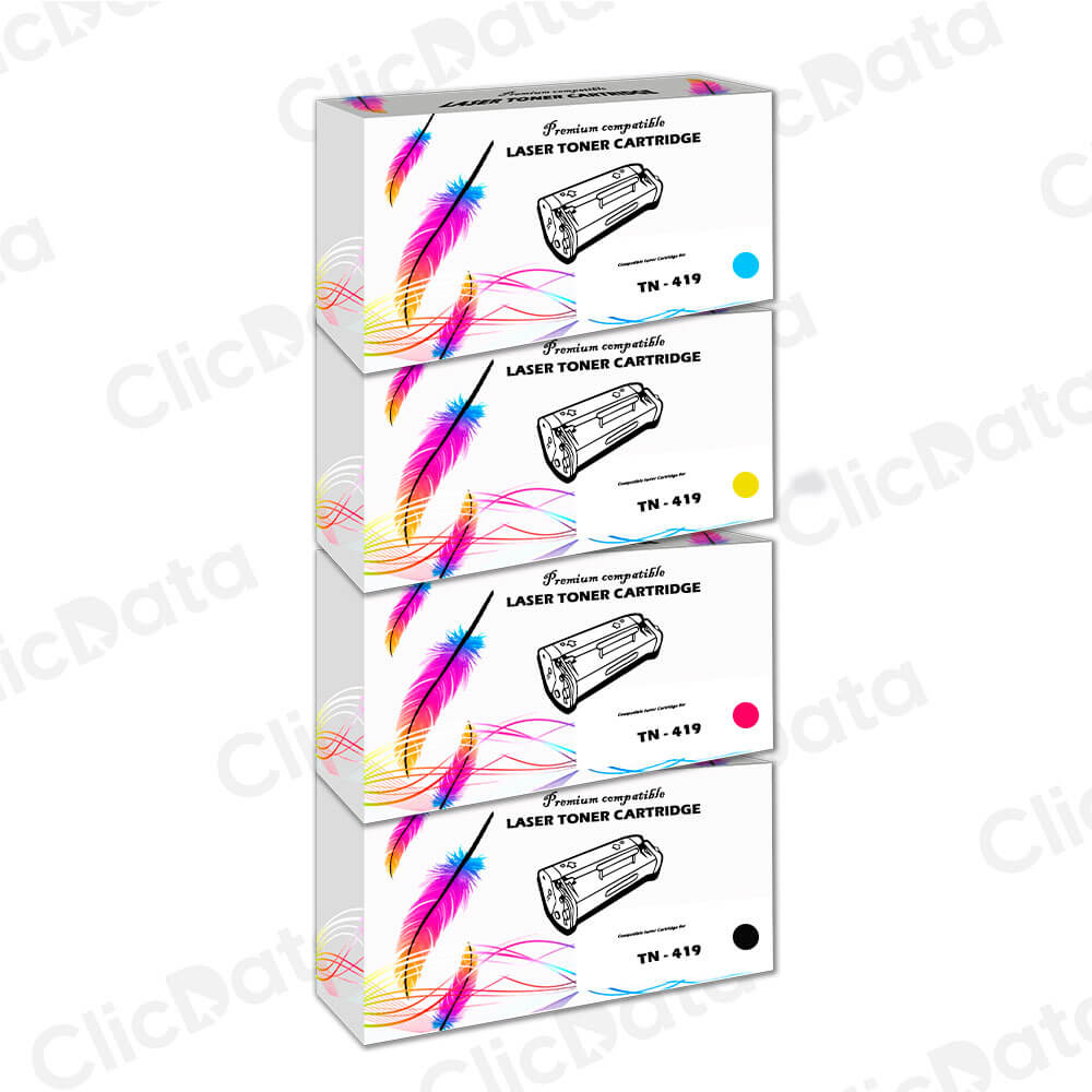 Juego de Toners Brother TN-419 CYMK L8360cdw, L8900cdw Compatible