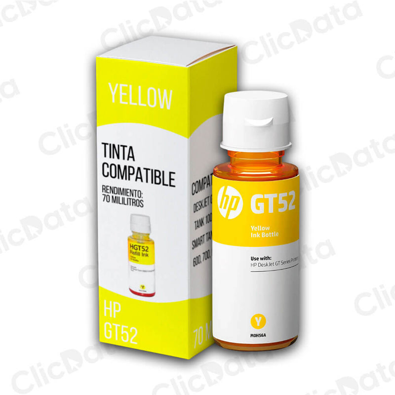 Tinta HP GT52 Yellow M0H56AL 70ml GT5800 smart 500, 600 Compatible