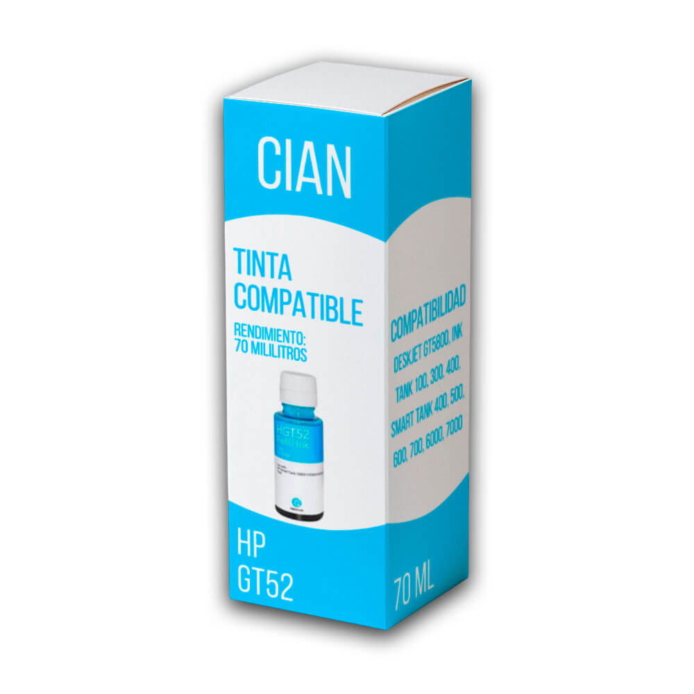Tinta HP GT52 Cyan M0H54AL 70ml GT5800 smart 500, 600 Compatible