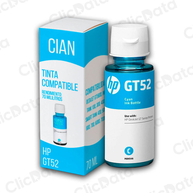 Tinta HP GT52 Cyan M0H54AL 70ml GT5800 smart 500, 600 Compatible