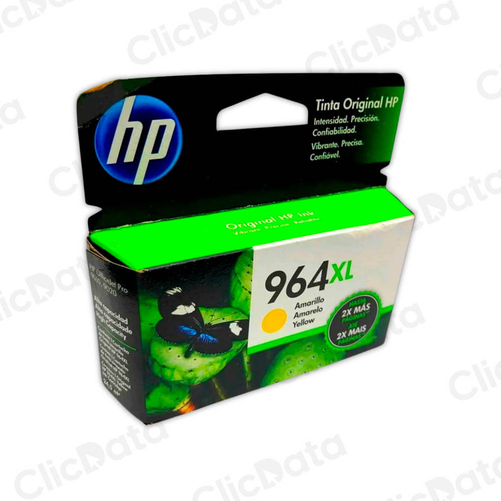 Tinta Hp 964Xl Yellow 3Ja56Al 1,600 Pág. 9010, 9020 Original