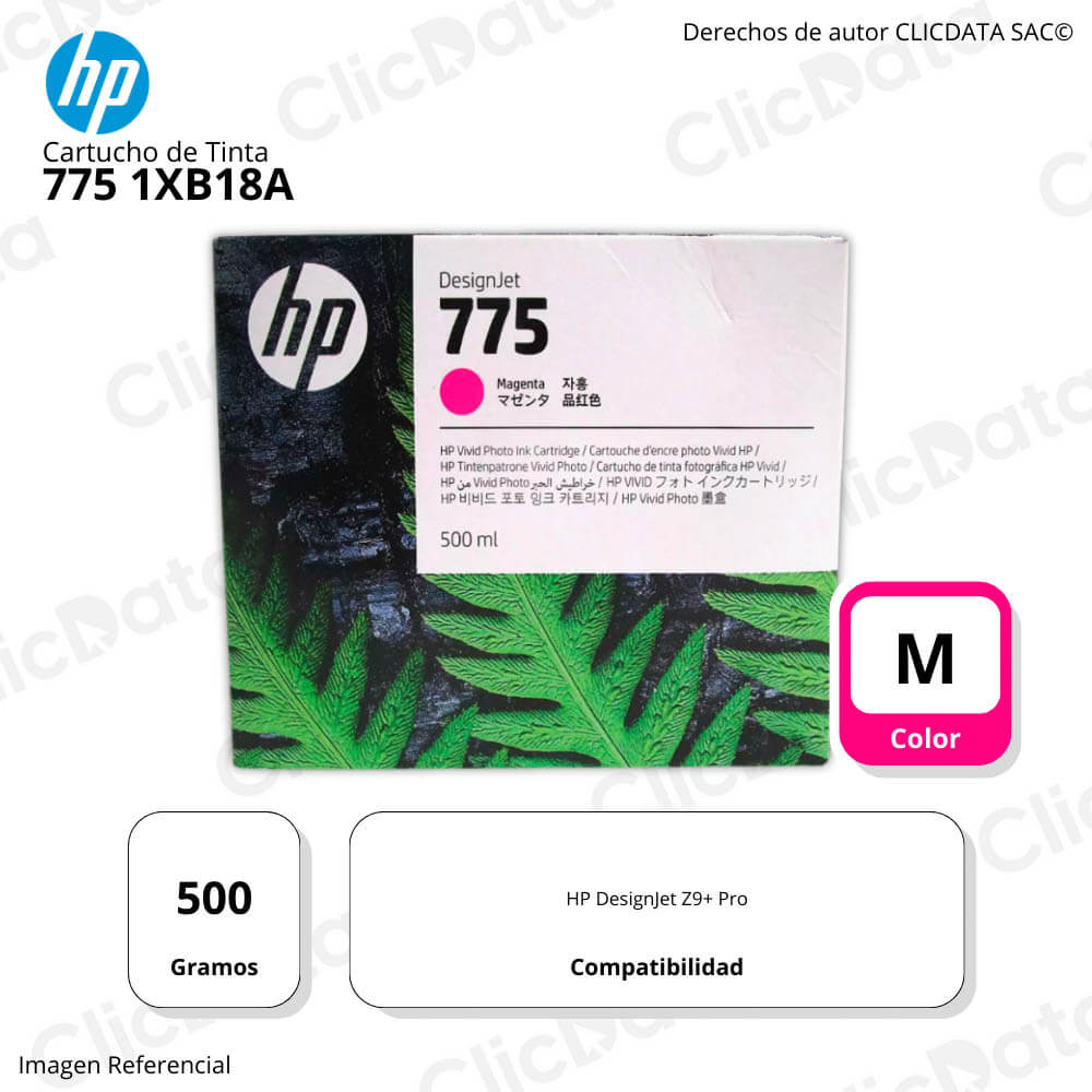 Tinta HP 775 Magenta 1XB18A 500ml Z9+ Pro Original