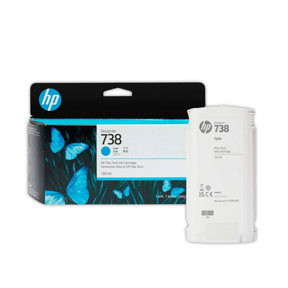 Tinta HP 738 Cyan 498N5A 130ml T850, HP DesignT850 Original