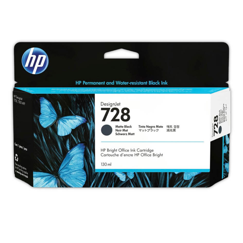 Tinta HP 728 Negro Mate 3WX25A 130ml DesignJet T730 Original