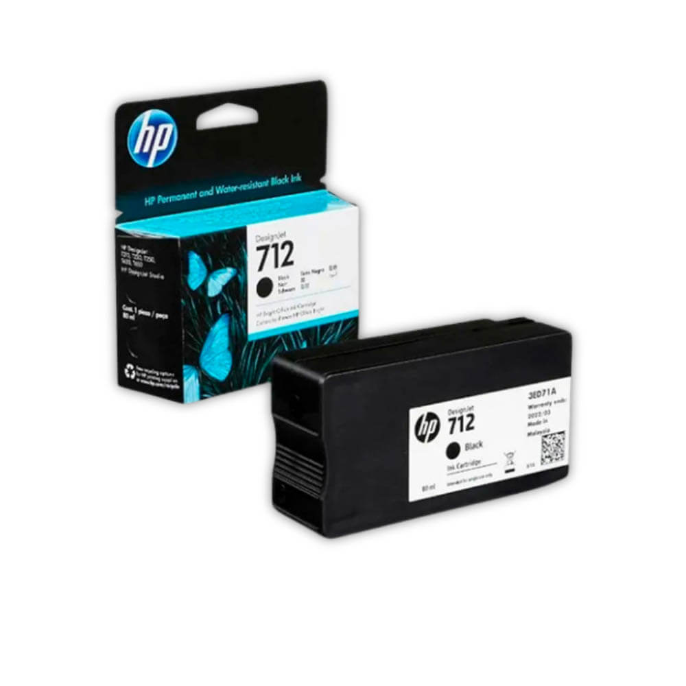 Tinta Hp 712A Negro 3ED70A 38ml T250, T630, T650, T210 Original