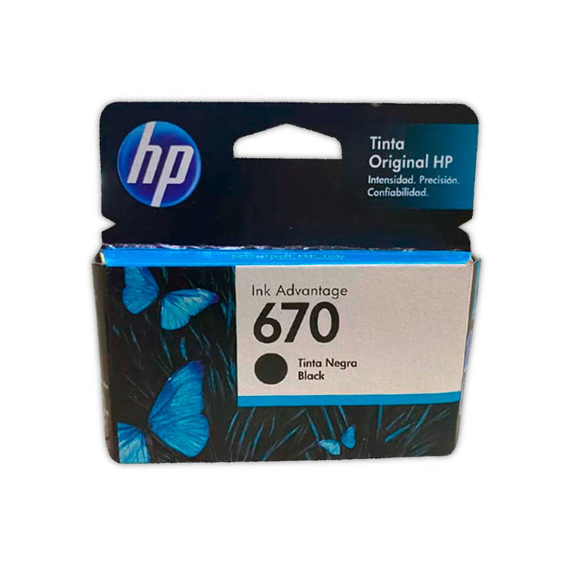 Tinta Hp 670 Negro Cz113Al 250 Pág. 3525, 4615, 5525 Original