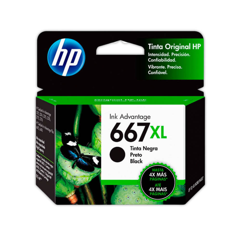 Tinta HP 667XL Negro 3YM81Al 480 Pág. 6000, 6400, 2700 Original