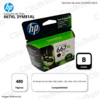 Tinta HP 667XL Negro 3YM81Al 480 Pág. 6000, 6400, 2700 Original
