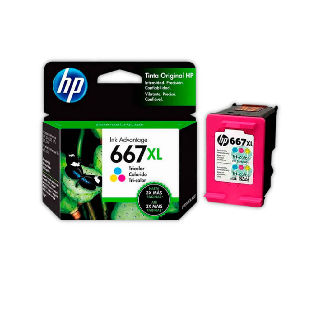 Tinta Hp 667Xl Color 3Ym80Al 330 Pág. 6000, 6400, 2700 Original