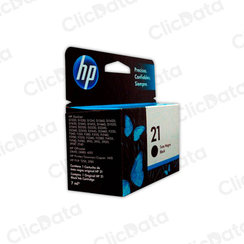 Tinta Hp 21 Negro C9351Al 190 Pág. Hp D1430, D1445 Original