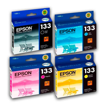 Kit de Tinta Epson 133 Negro y Tricolor TX125, TX133 Original