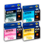 Kit de Tinta Epson 133 Negro y Tricolor TX125, TX133 Original