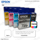 Kit de Tinta Epson 133 Negro y Tricolor TX125, TX133 Original