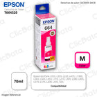 Tinta Epson T664320Al Magenta 70ml EcoTank L455,565 Original