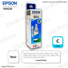 Tinta Epson T664220Al Cian 70ml EcoTank L200, L300 Original