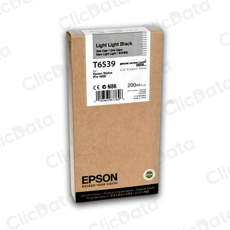 Tinta Epson T653900 Ligth Black 200ML Stylus Pro 4900 Original