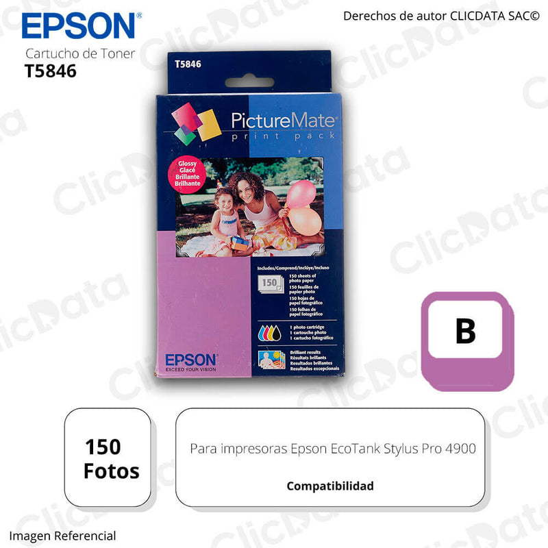 Tinta Epson T5846 Color 150 Fotos PM 200, Epson 240 Original