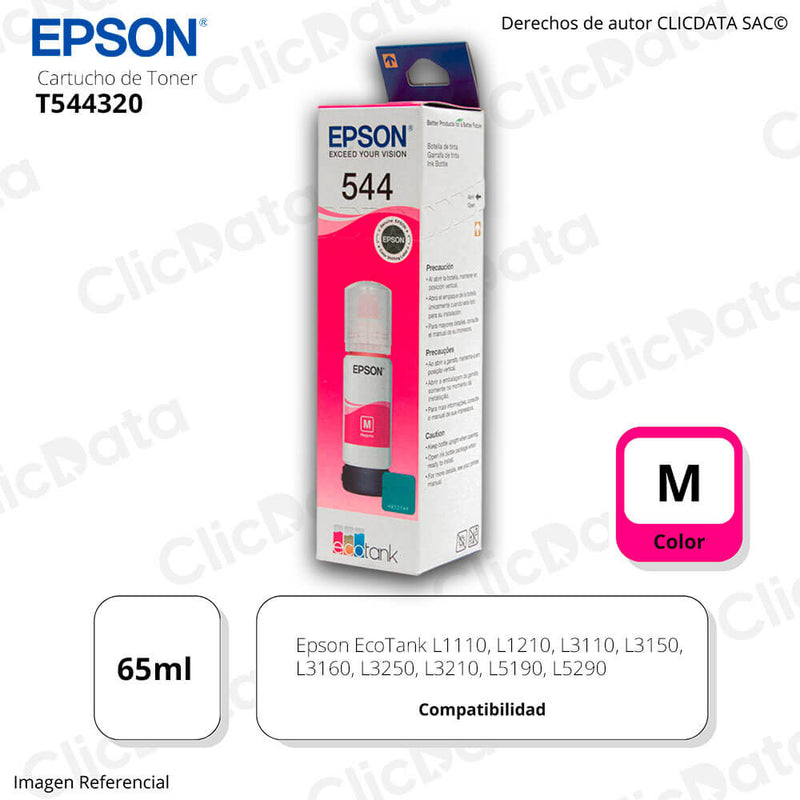 Tinta Epson T544320 Magenta 65ML L1110, L3160, L5190 Original