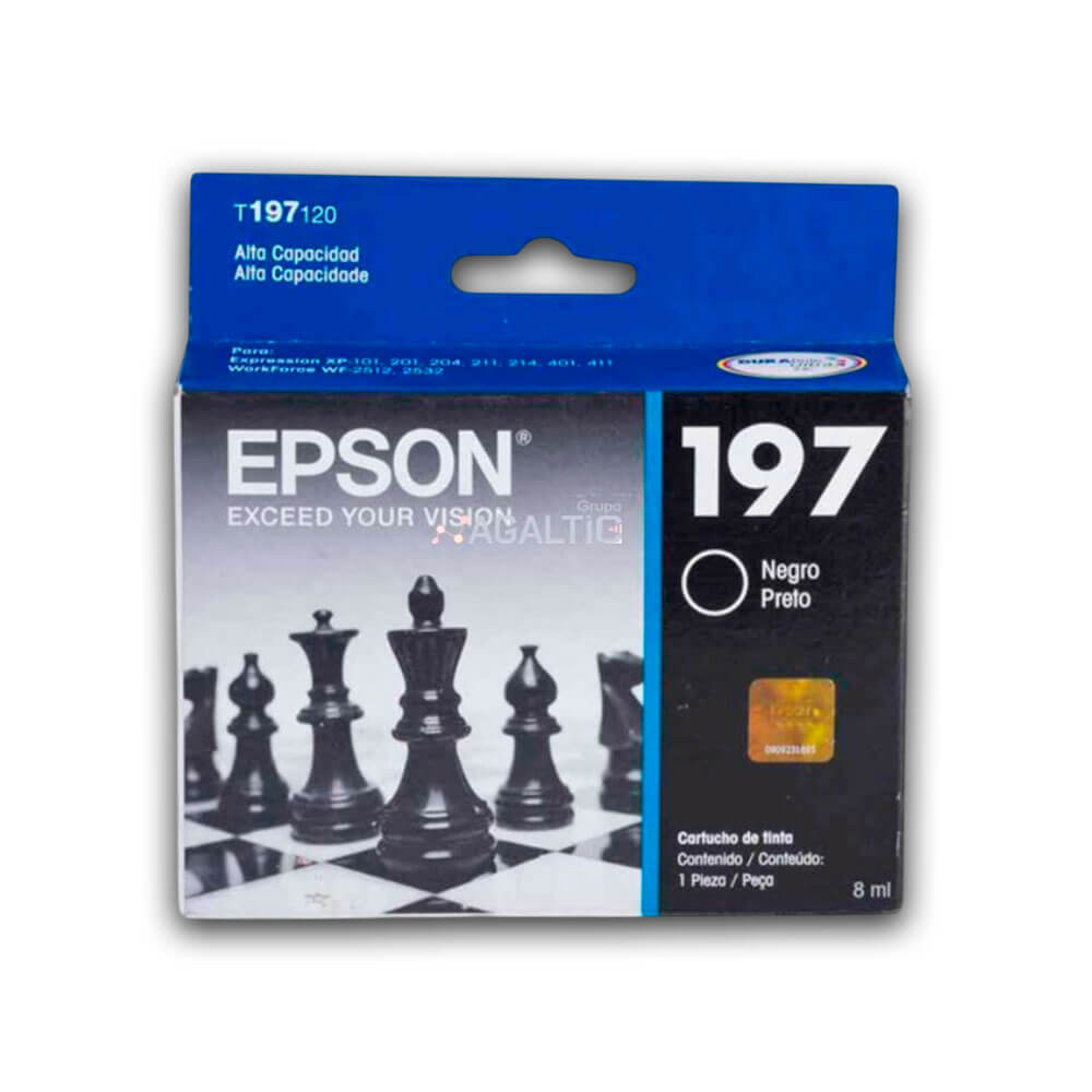 Tinta Epson T197120 Negro 8ml XP401, 2512, XP201 Original