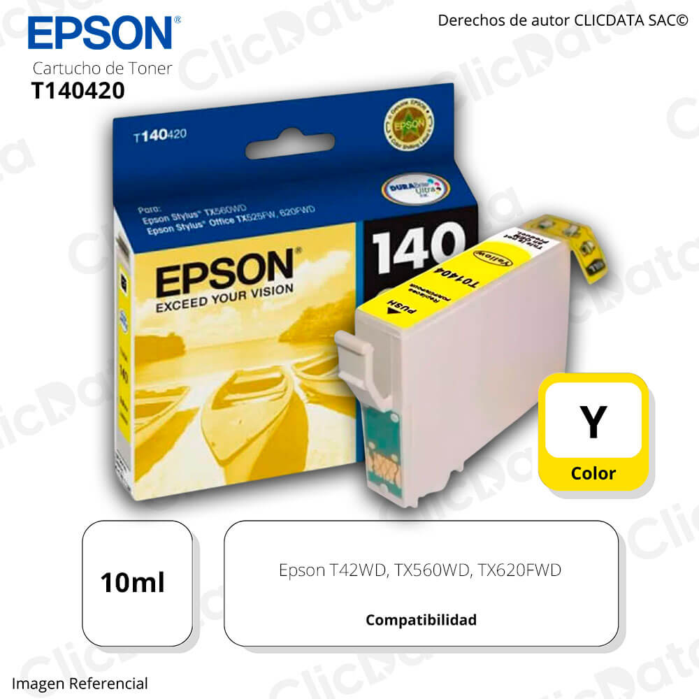 Tinta Epson T140420 Yellow 755 Pág. TX525, T42WD Original