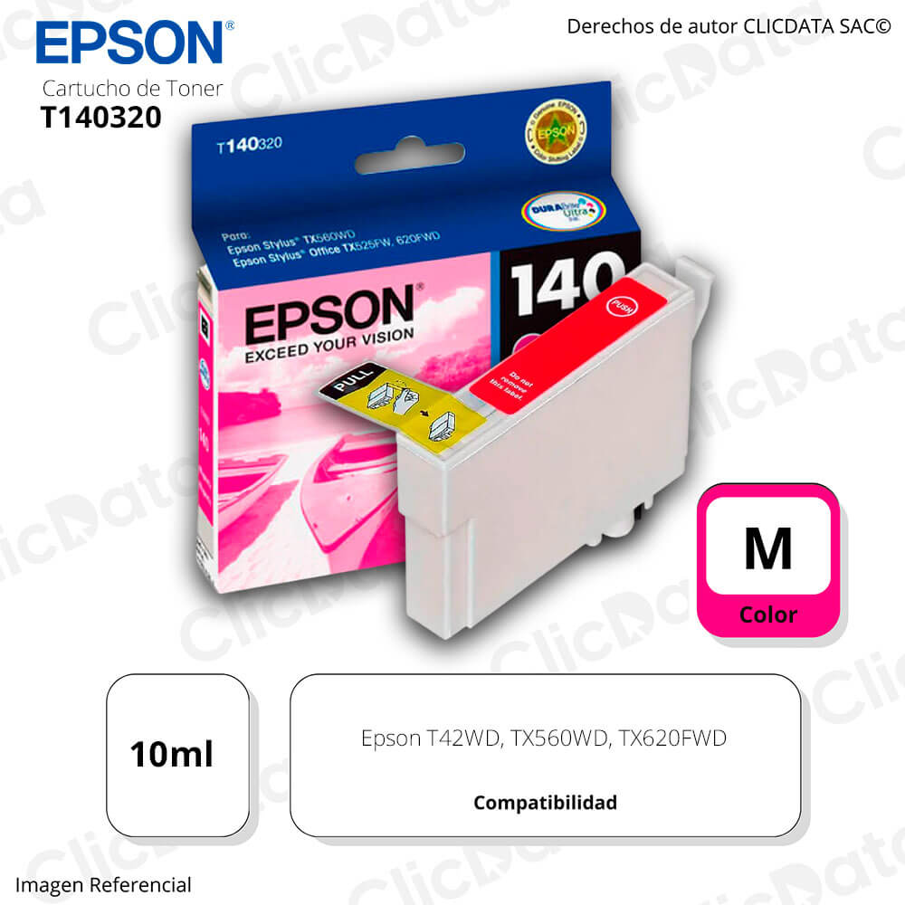 Tinta Epson T140320 Magenta 755 Pág. TX525, T42WD Original