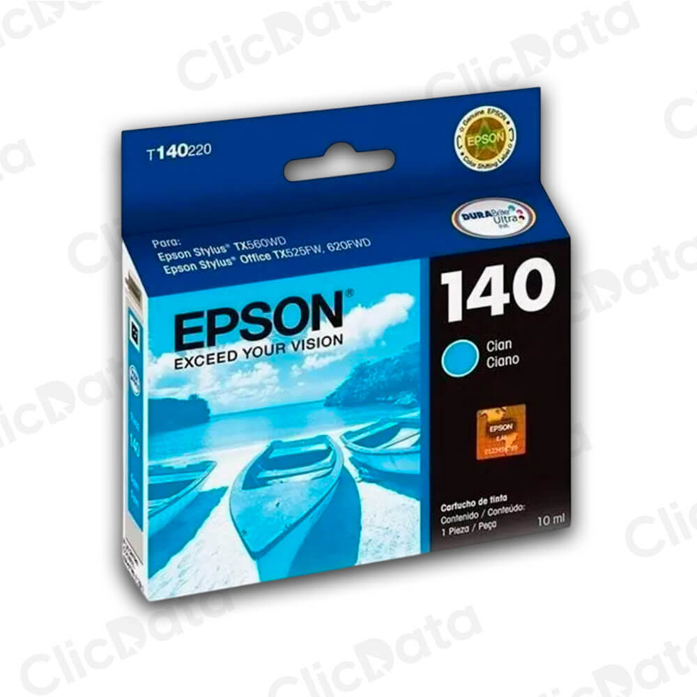 Tinta Epson T140220 Cyan 755 Pág. T42WD, TX125 Original