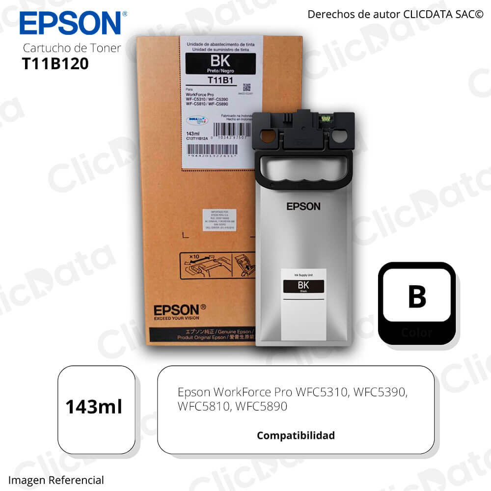 Tinta Epson T11B120 Negro 143ml WFC5310, WFC5810 Original