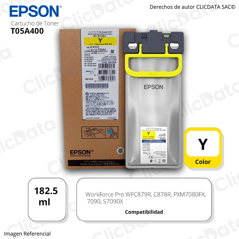 Tinta Epson T05A400 Yellow 182.5ml C878R, C879R Original