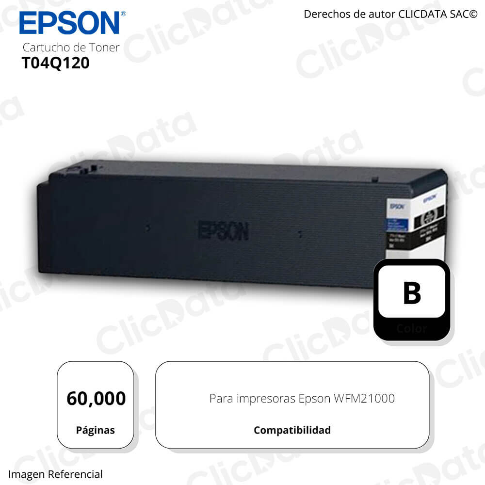Tinta Epson T04Q120 Negro 60,000 Pág. Epson M21000 Original