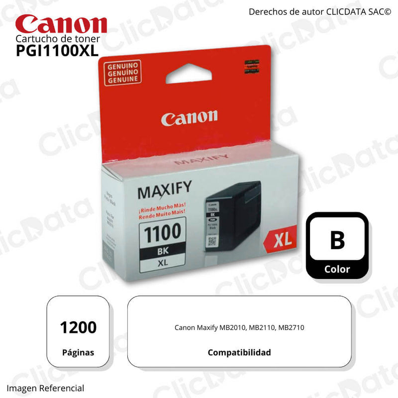 Tinta Canon PGI 1100Xl Black 80ml Pixma IP1200 Original