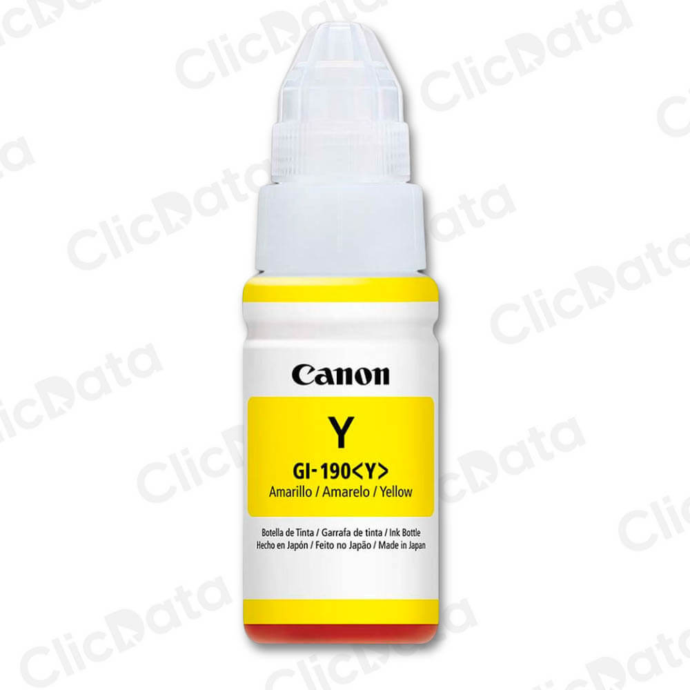 Tinta Canon GI-190Y Yellow 70ML G3110, G4110, G2110 Original