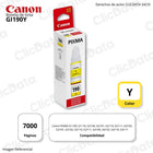 Tinta Canon GI-190Y Yellow 70ML G3110, G4110, G2110 Original