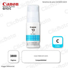 Tinta Canon GI-13C Cian 70ML Pixma G510, G610 Original