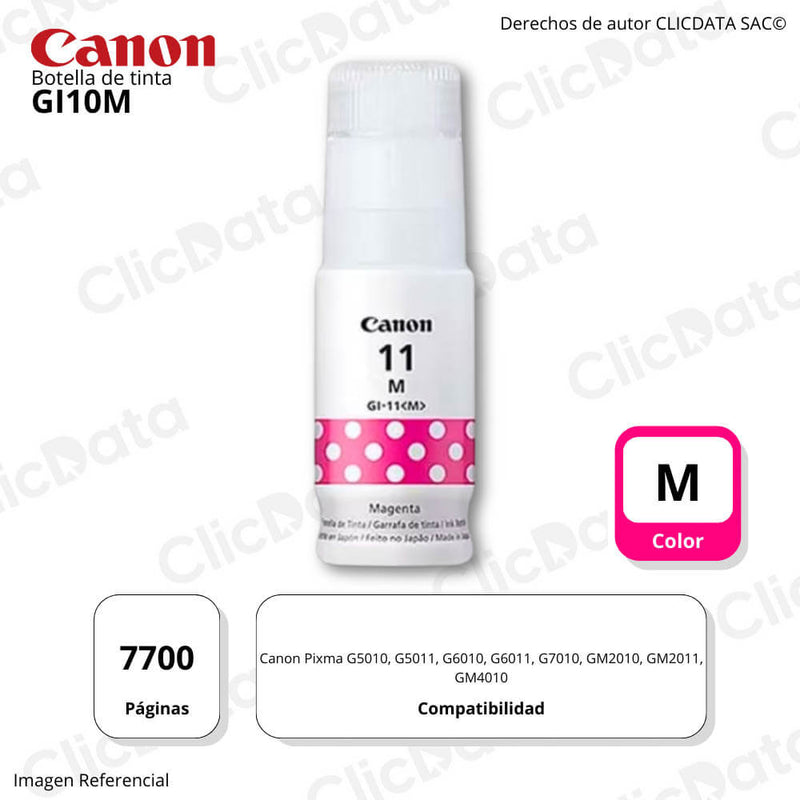 Tinta Canon GI-10M Magenta 7,700 Pag G6010, G7010 Original