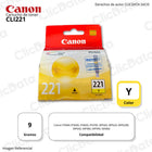Tinta Canon Cli-221 Yellow 9ML iP4600, MP540, MP560 Original