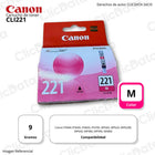 Tinta Canon Cli-221 Magenta 9ML iP4600, MP540, MP560 Original