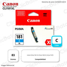 Tinta Canon Cli-181Xl Cyan 8.3ML Ts6110 , Ts6210, Ts701 Original