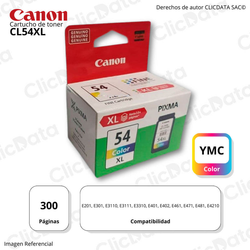 Tinta Canon CL-54XL Color 12.6ml E201, E301, E4210 Original