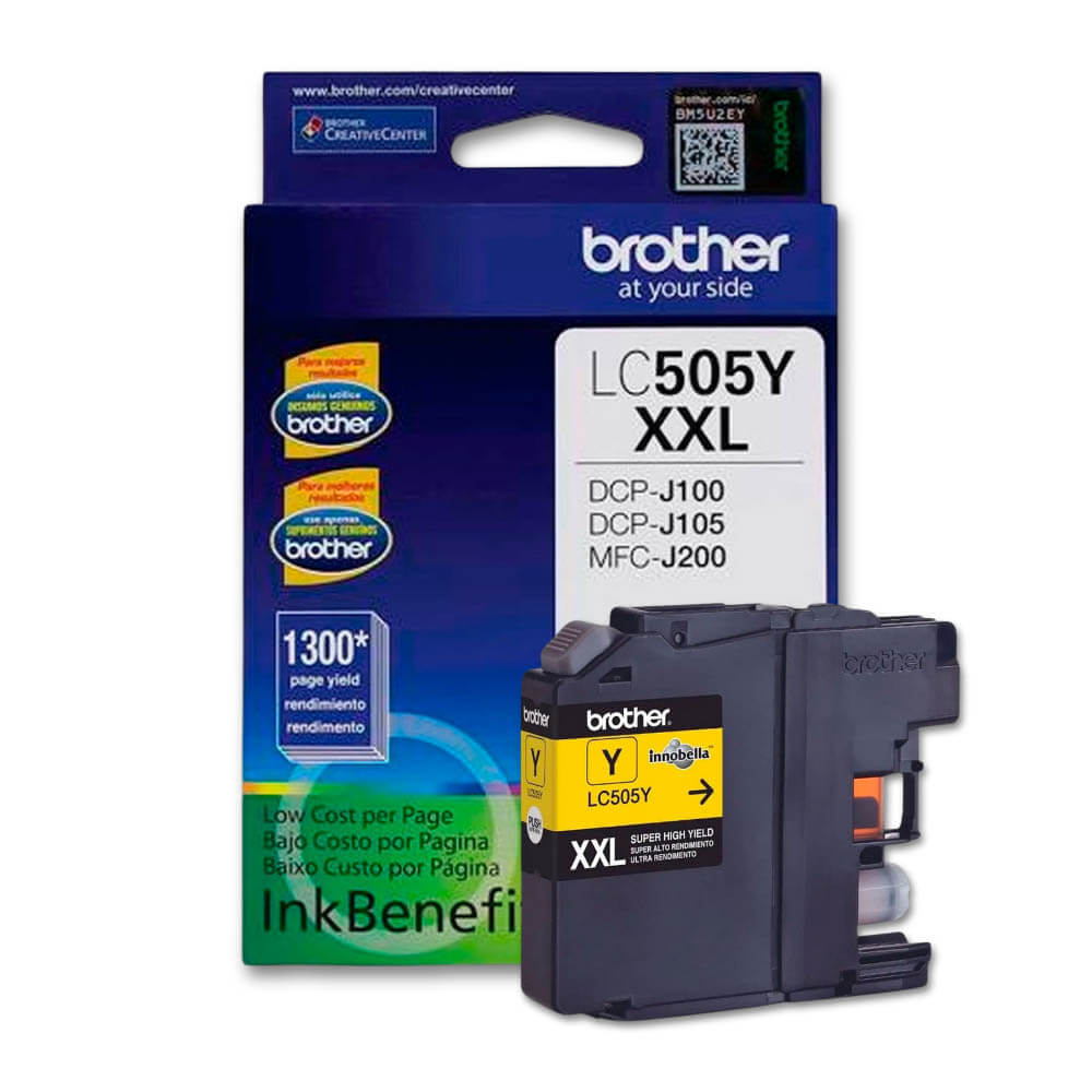 Tinta Brother LC 505Y Yellow 1,300 Pág. DCP-J100, MFC-J200 Original
