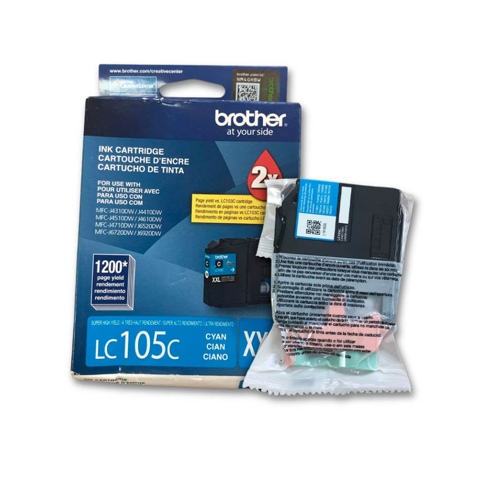 Tinta Brother LC 105C Cian 1,200 Pág. MFC-J4310DW, J4510DW Original