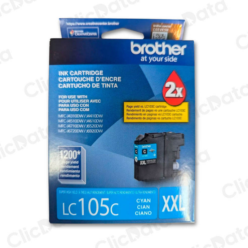 Tinta Brother LC 105C Cian 1,200 Pág. MFC-J4310DW, J4510DW Original